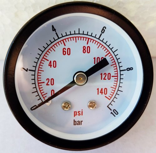 Manometer Druckanzeiger Metall Gehäuse schwarz mit 1/4 Zoll AG - 0 bis 10 BAR Anzeige