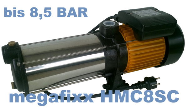 Mehrstufige Kreiselpumpe megafixx HMC8SC 1700 Watt 8 INOX Laufräder max 8,5 BAR
