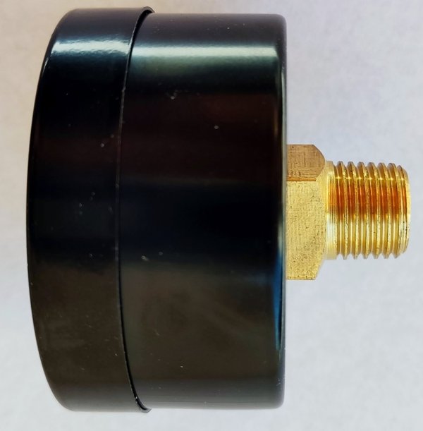Manometer Druckanzeiger Metall Gehäuse schwarz mit 1/4 Zoll AG - 0 bis 10 BAR Anzeige